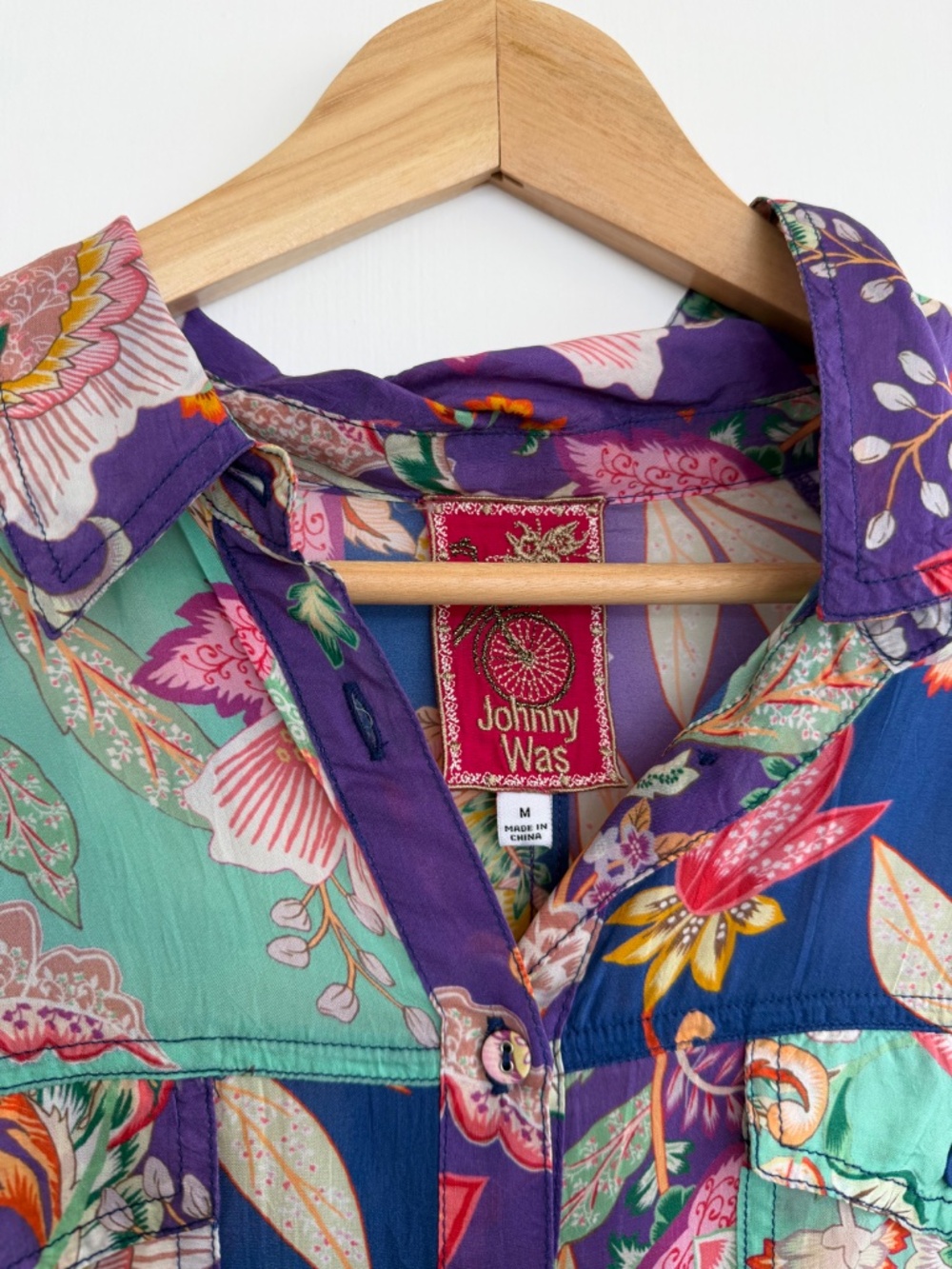JOHNNY WAS Leya Button Up Shirt - Vivienne - Floral - Size Medium M - Picture 5 of 6